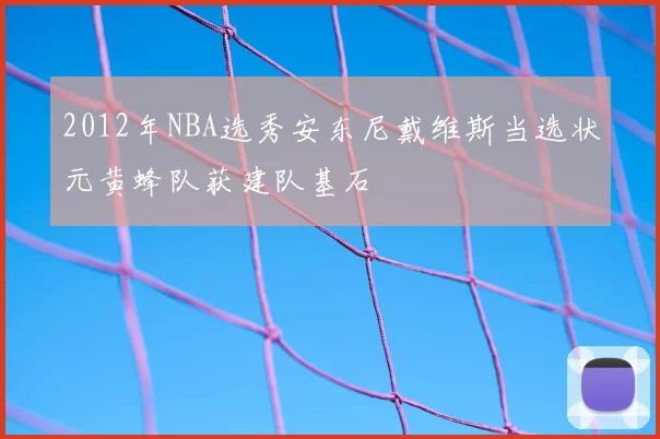 2012年NBA选秀安东尼戴维斯当选状元黄蜂队获建队基石