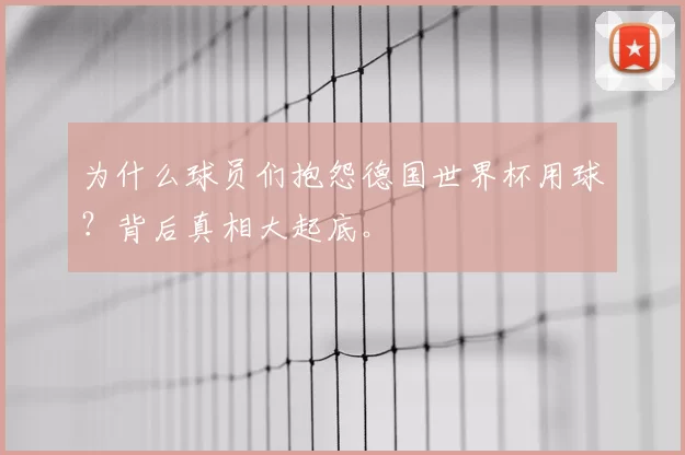 为什么球员们抱怨德国世界杯用球?背后真相大起底。